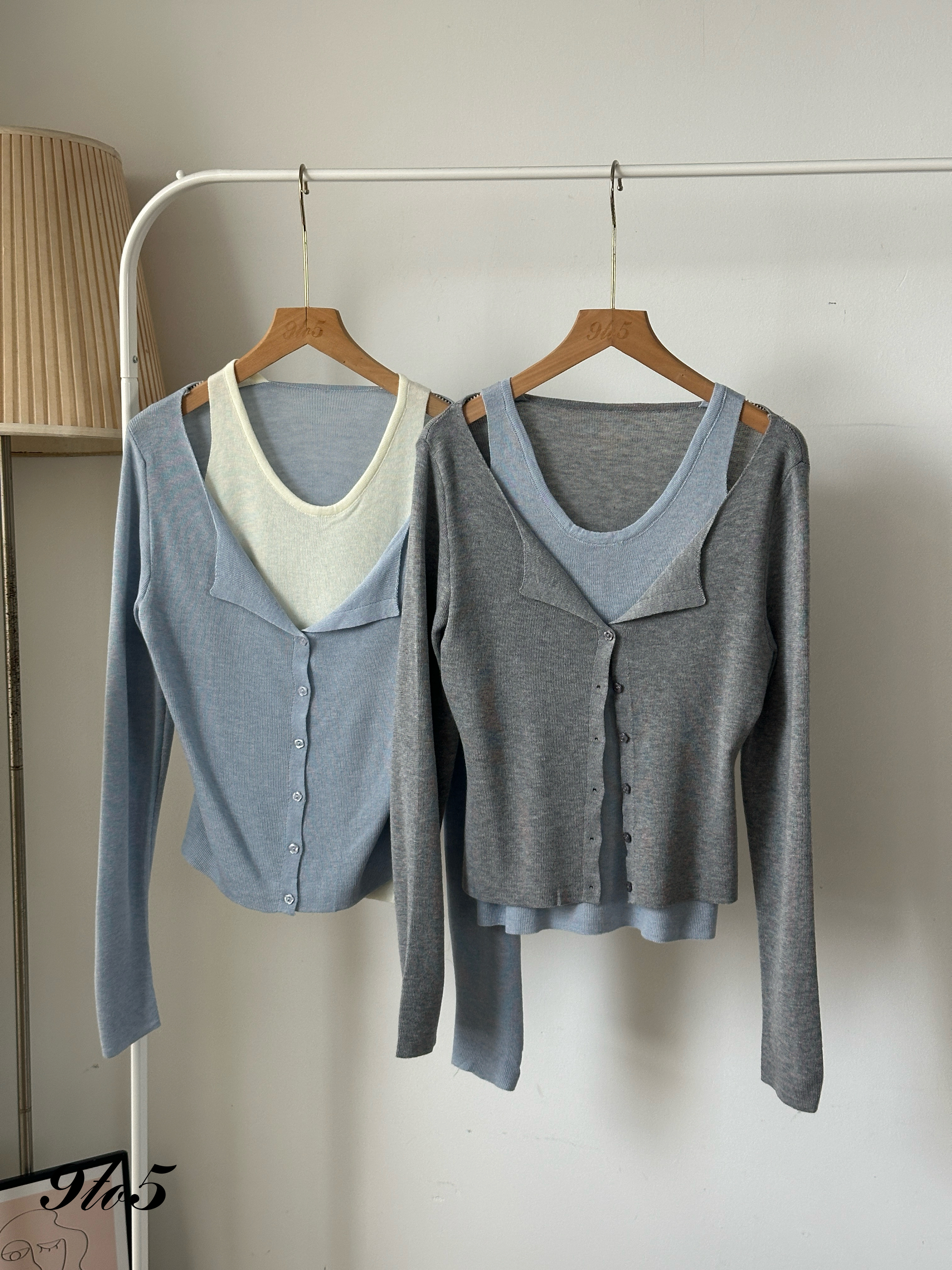 T4081 Fake Two-Piece Knit Top - 3 Colors 