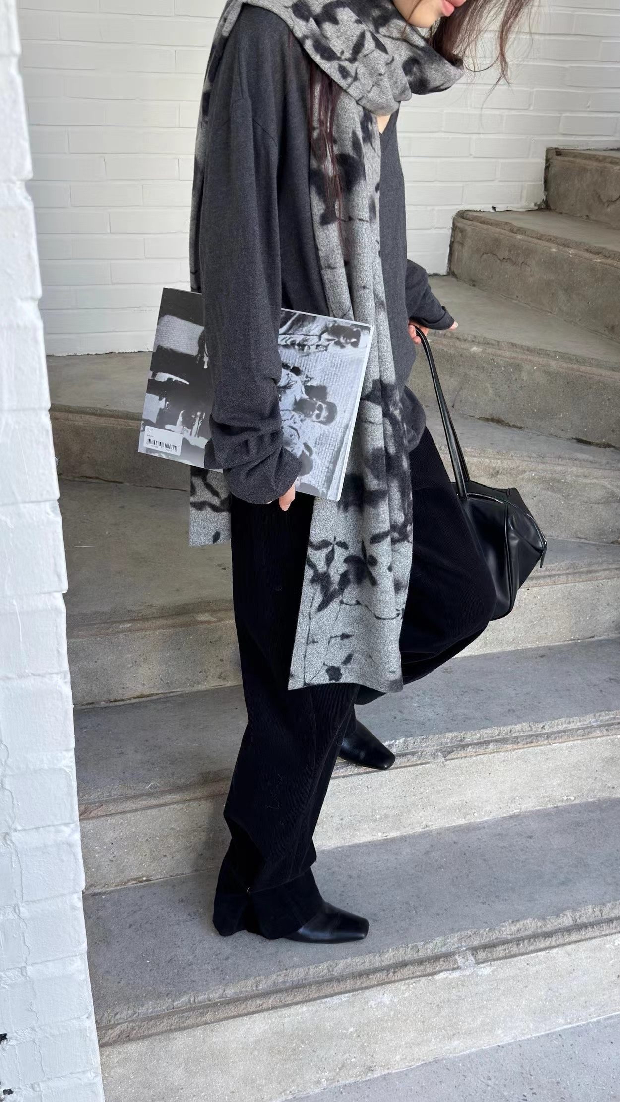 Flower ink scarf
