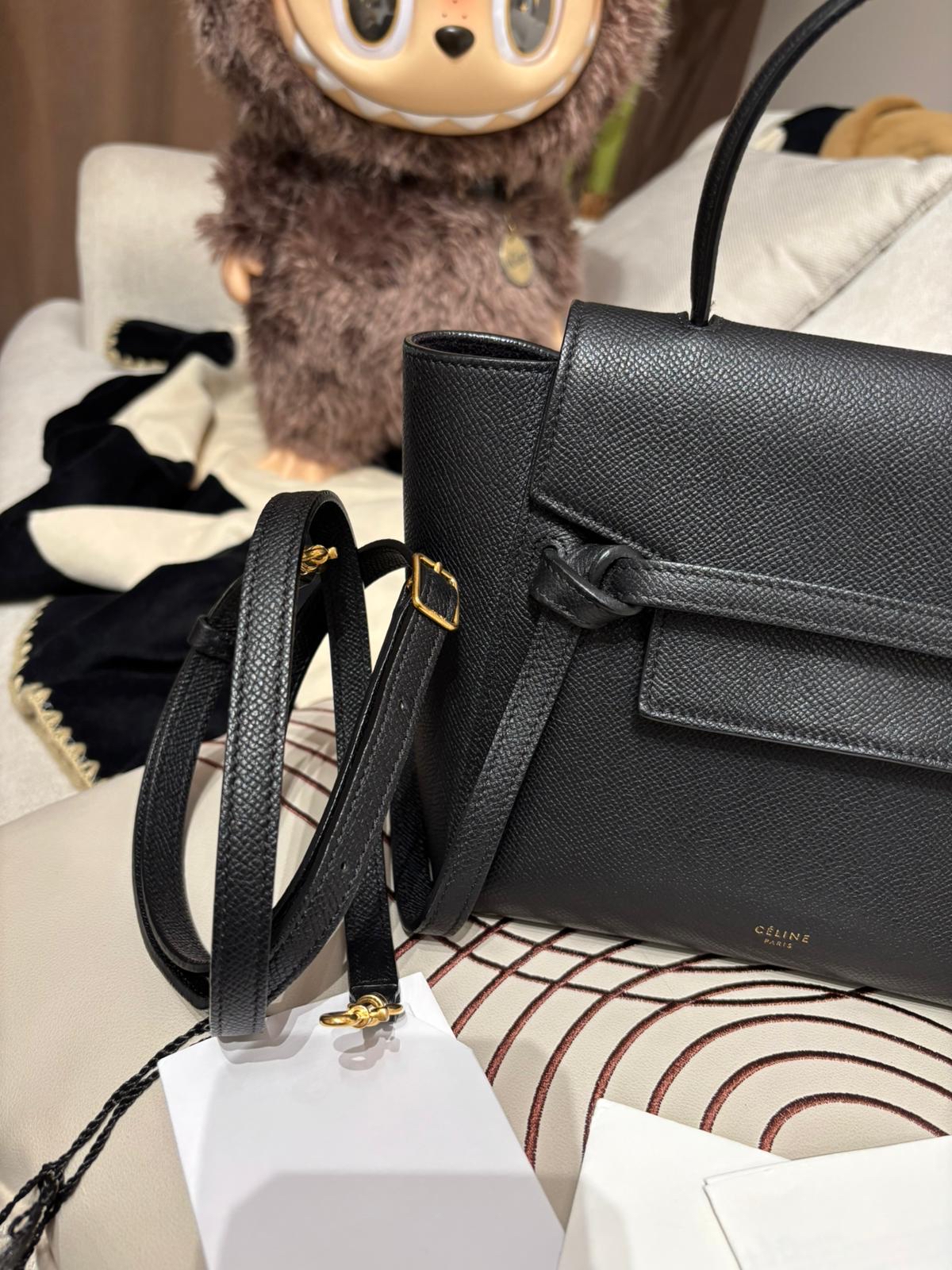 Celine nano belt bag 黑金牛皮 100%Authentic , 95%new ✅收據✅tap booklet✅dust bag