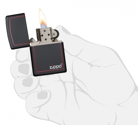 Zippo 218ZB 紅框黑啞漆防風打火機   | ZIPPO 指定授權經銷商