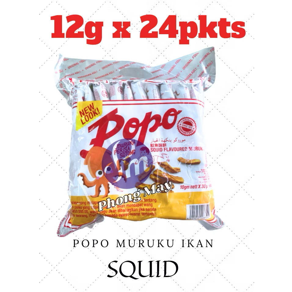PoPo Muruku Ikan Biskut [Original / Sweet & Spicy / Seaweed / Spicy Chicken / Squid] 24pcs