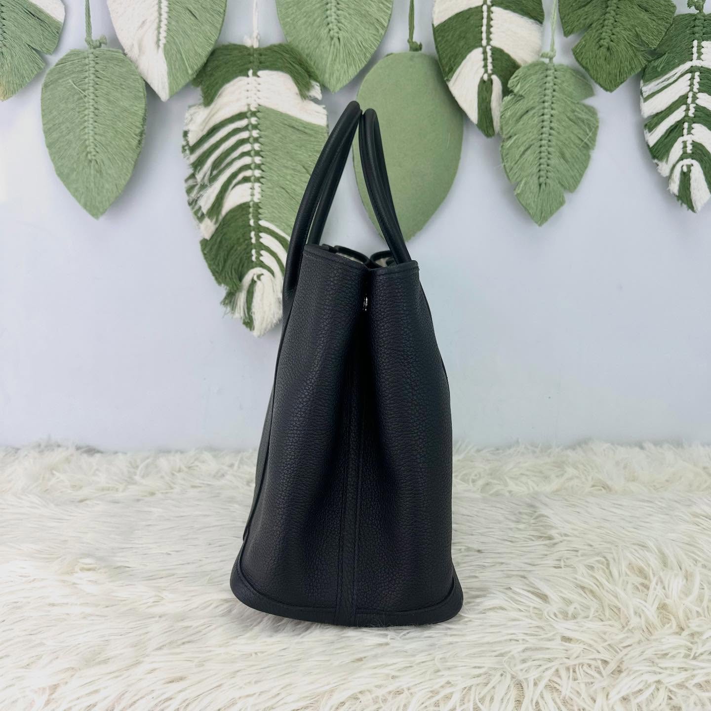 HERMES 🤍PRE OWNED GARDEN PARTY 36 黑色真皮手提包 U Stamp 全套有單🩶