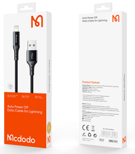 MCDODO CA7410 AUTO POWER OFF DATA CABLE FOR LIGHTNING-CABLE:LG AUTO POWER OFF
