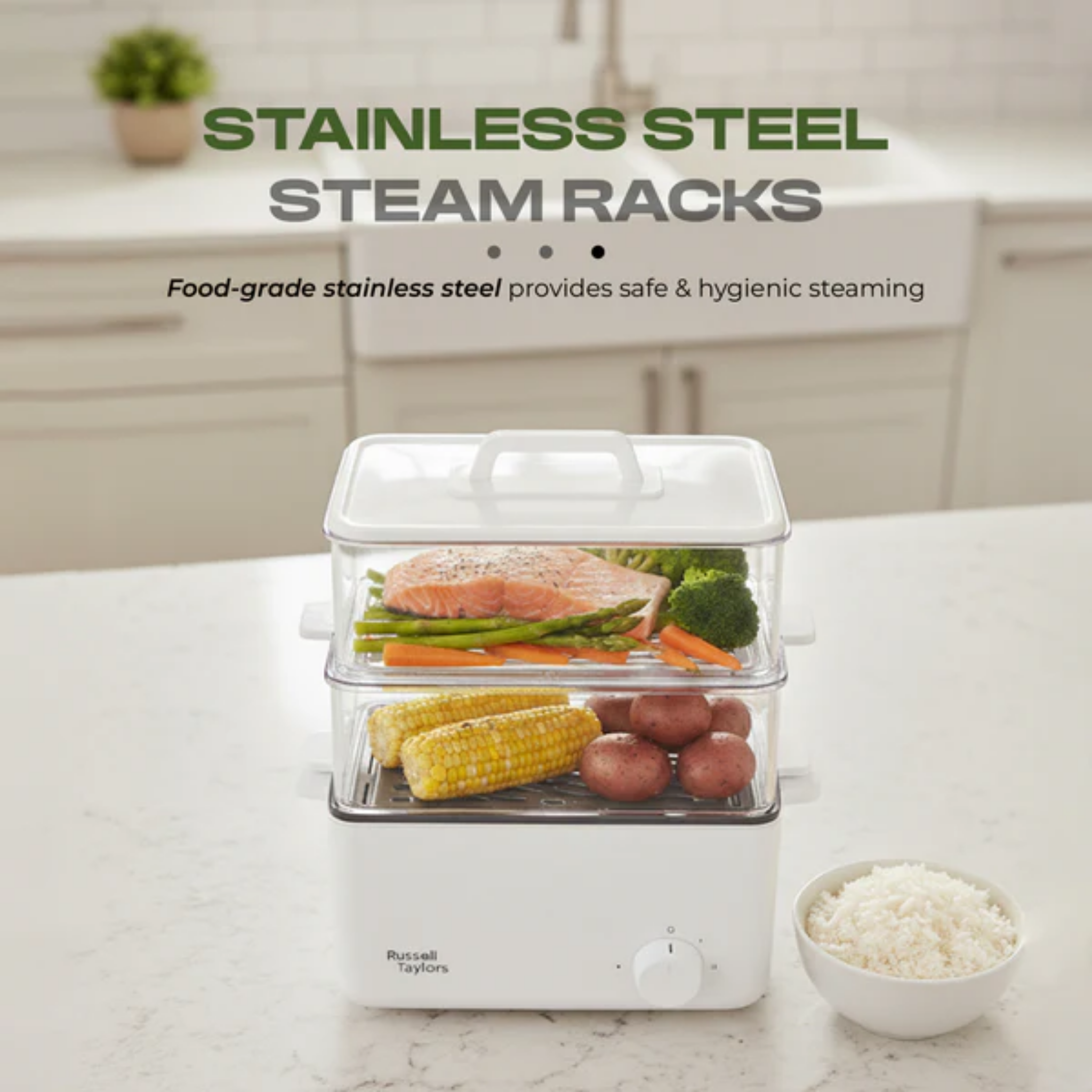 Russell Taylors 18L 3-Tier Food Steamer (MC31)