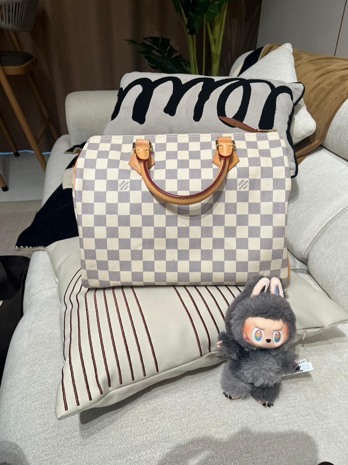 LV Speedy 30 白色棋盤格 100%Authentic, 98%New ✅Dust Bag