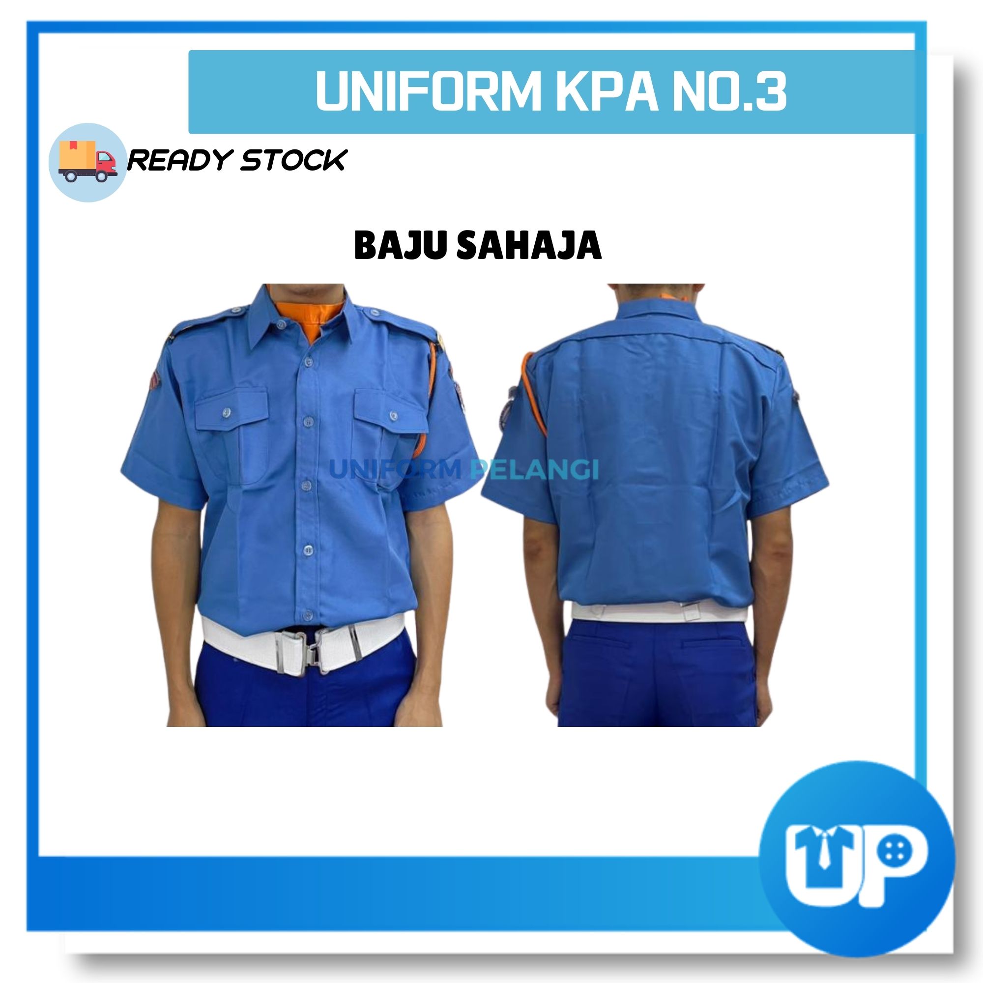 Uniform KPA Kadet Kaspa Biru Kemeja Lengan Pendek Short Sleeves Sekolah Kokurikulum K.P.A NO.3