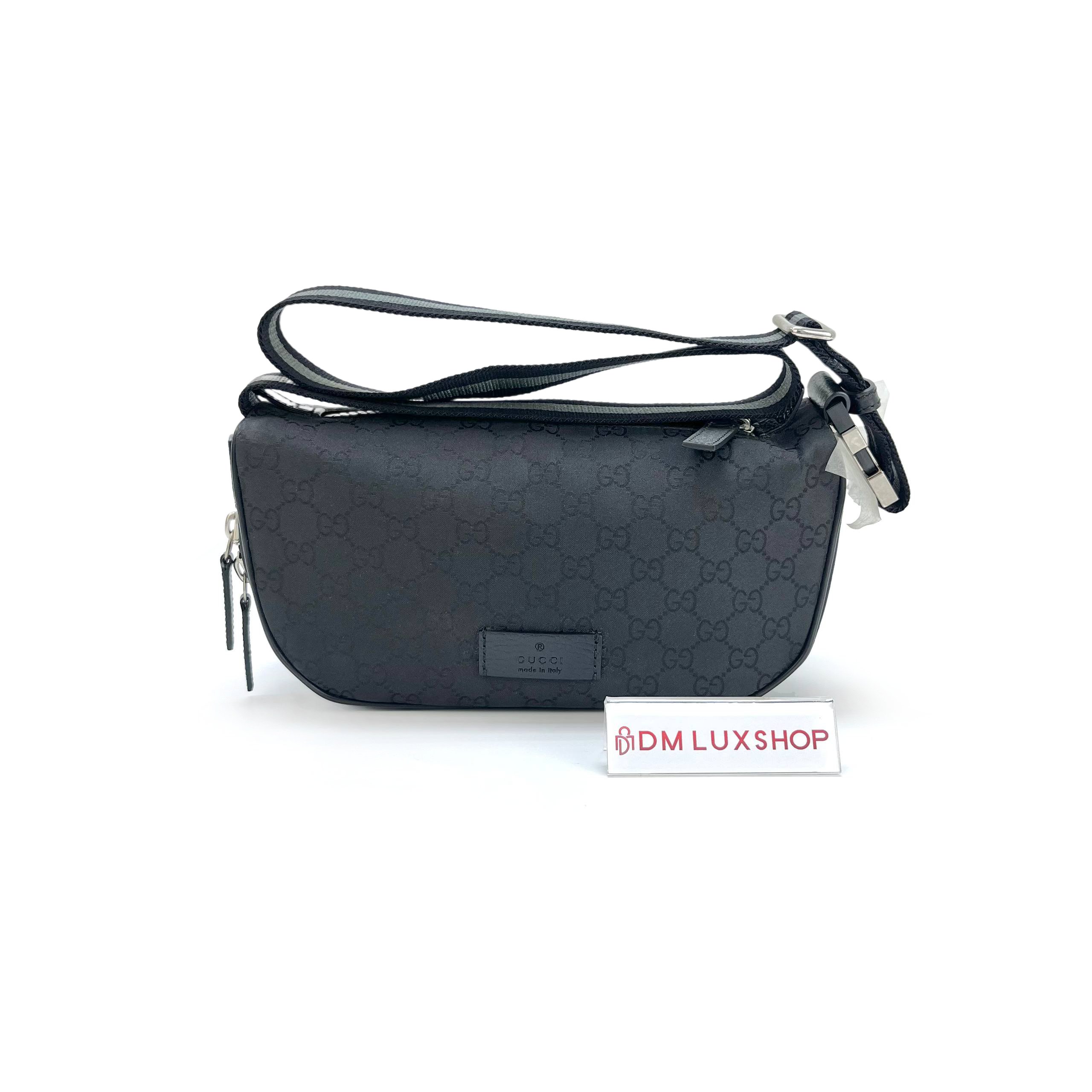 Gucci Black GG Pattern Belt Bag SHW