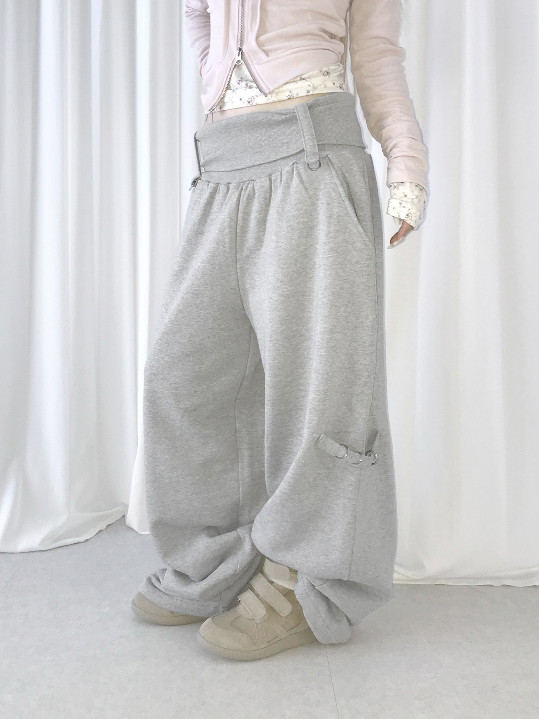 Foldover Wide-Leg Cargo Pants
