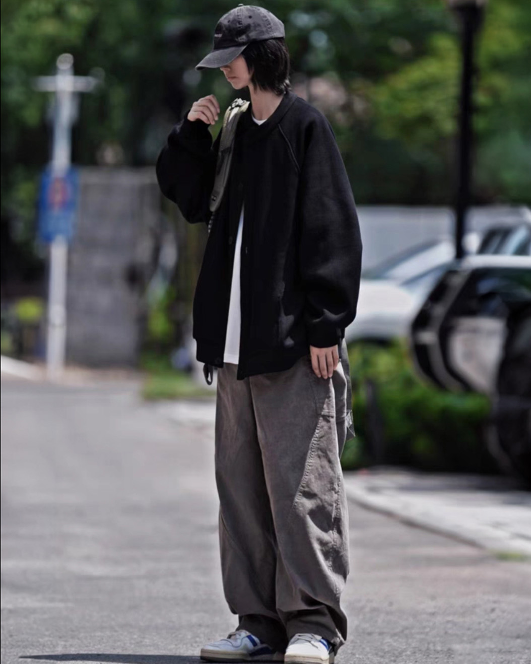 W432日系棒球領鬆身外套
