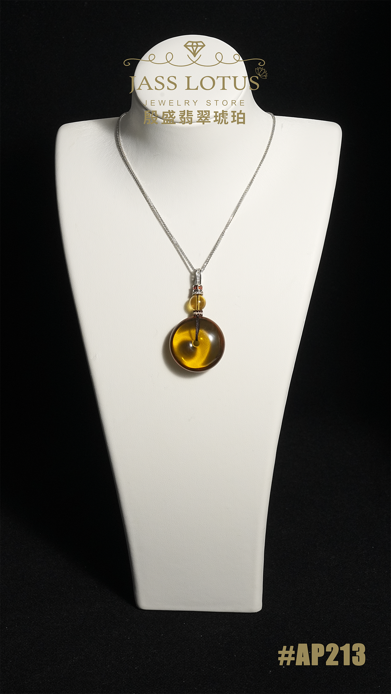 緬甸天然琥珀淨水綠茶珀平安扣吊墜