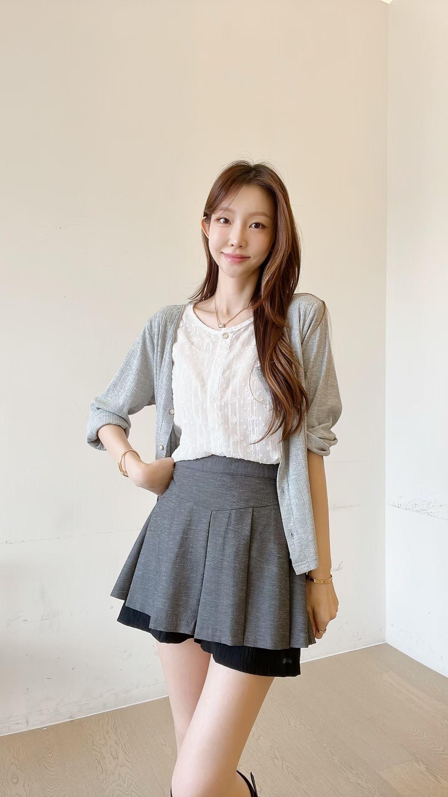 FV1 拼lace Cardigan 