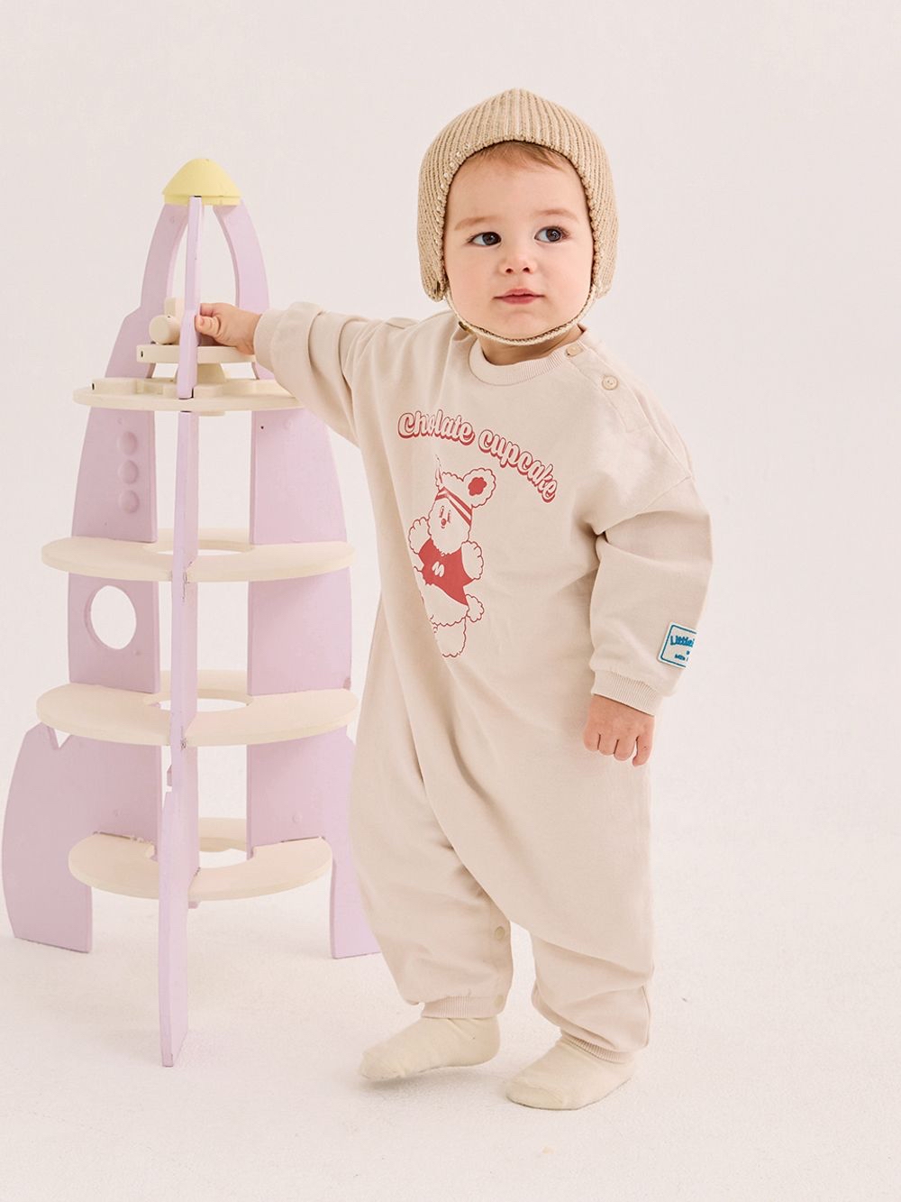 🍁預訂 韓國直送🍁🇰🇷Milk Baby運動小熊字母印花寬鬆長袖連身服