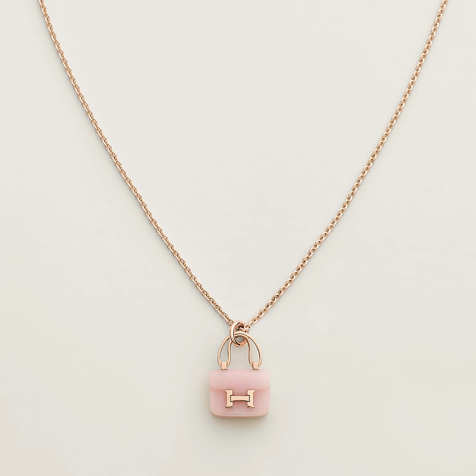 Hermes 全新🆕 Opale Rose Constance 玫瑰金長項鍊