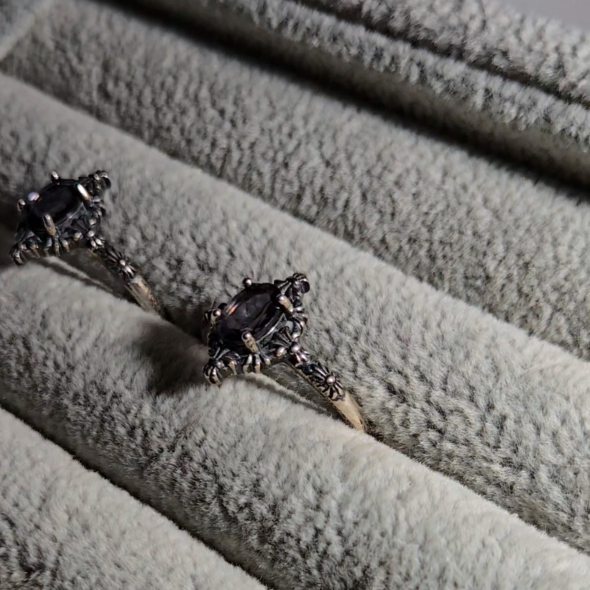 Iolite rings in adjustable sterling silver - JW35