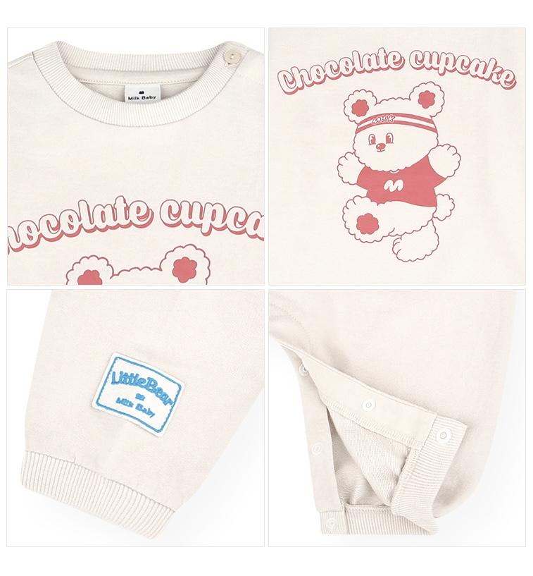 🍁預訂 韓國直送🍁🇰🇷Milk Baby運動小熊字母印花寬鬆長袖連身服