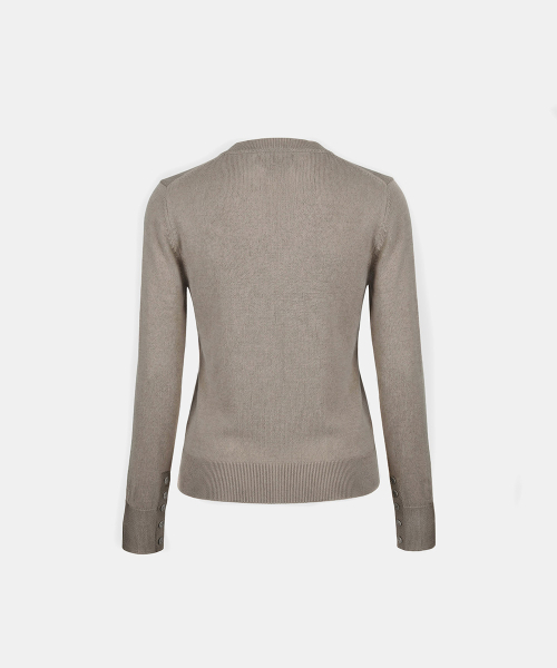 Mystic Symbol Crewneck Cardigan - Sand