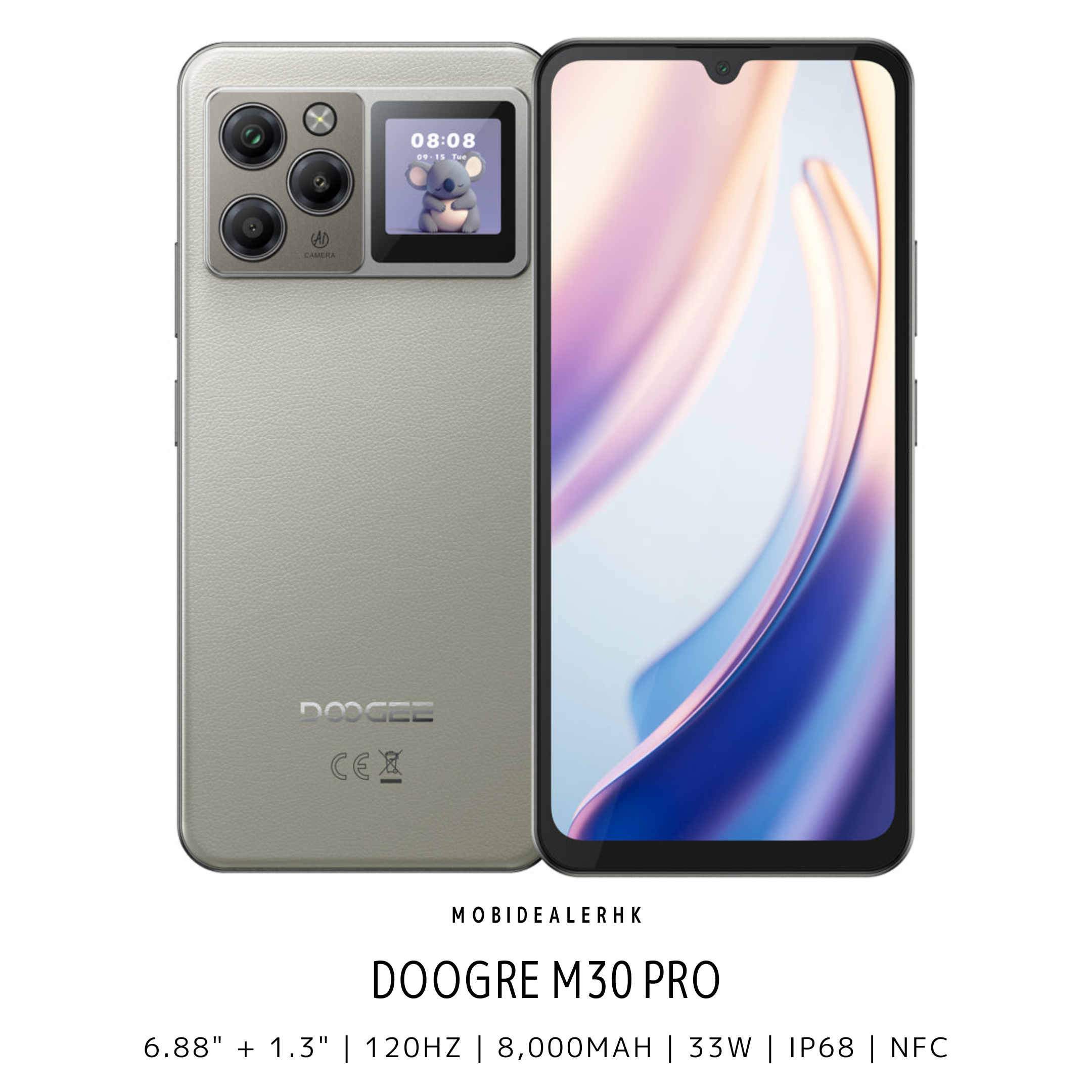 Doogee M30 Pro | 道格 M30 Pro | 智能手機 | 1.3吋後置屏 | 8000mAh大電量 | IP68防水