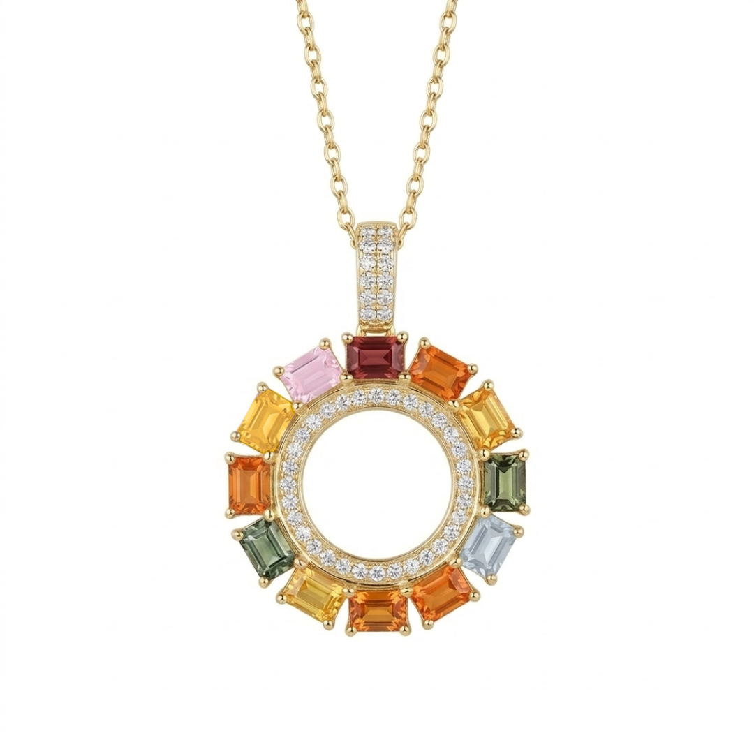 「水龍玄晶・橫石圈頸鏈」｜隨身風水法陣｜高訂天然彩色藍寶石系列