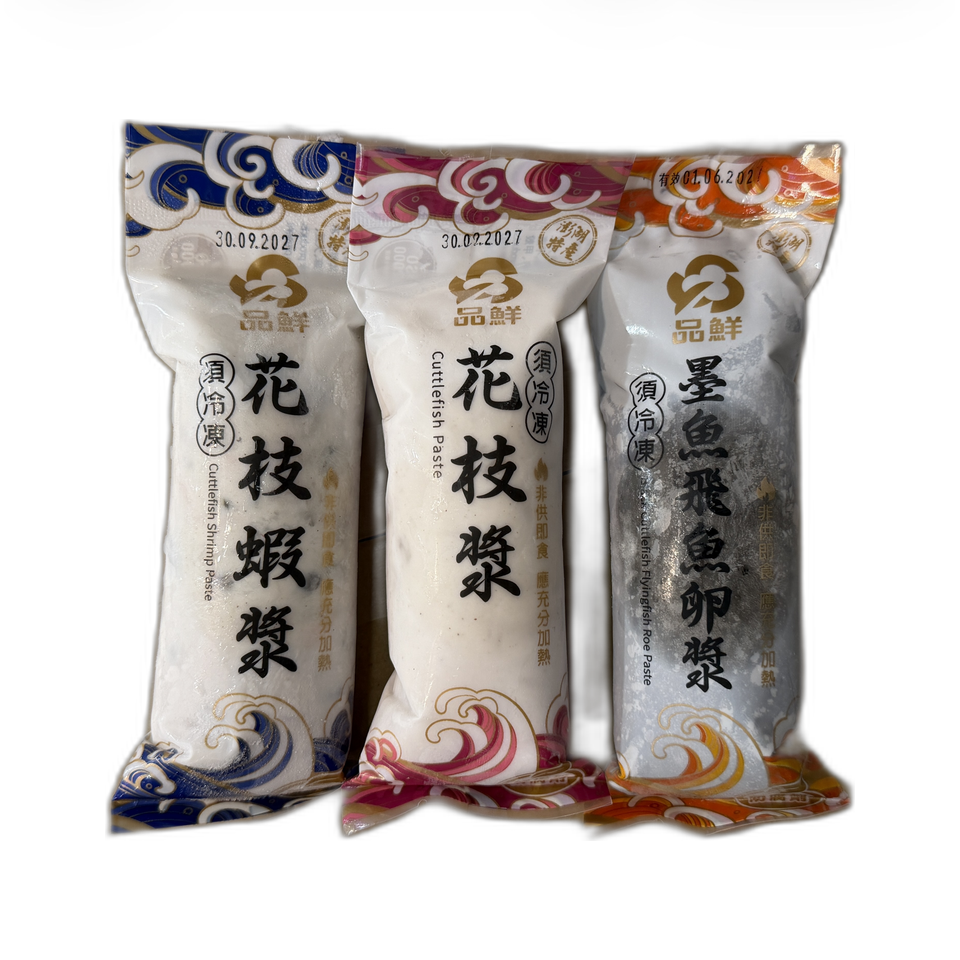 台灣品鮮花枝漿/花枝蝦漿/墨魚飛魚卵漿150g