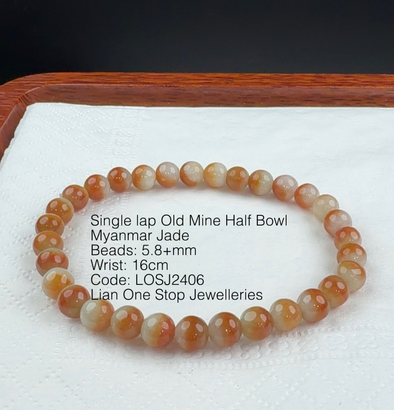 Code: LOSJ2406 Single lap Old Mine Half Bowl Myanmar Jade 5.8+mm