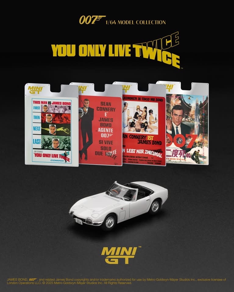 （預訂 Pre Order) Mini GT (預訂) ( MGT00915-007E ) Toyota 2000GT Roadster "You Only Live Twice" / English Blister Packaging
