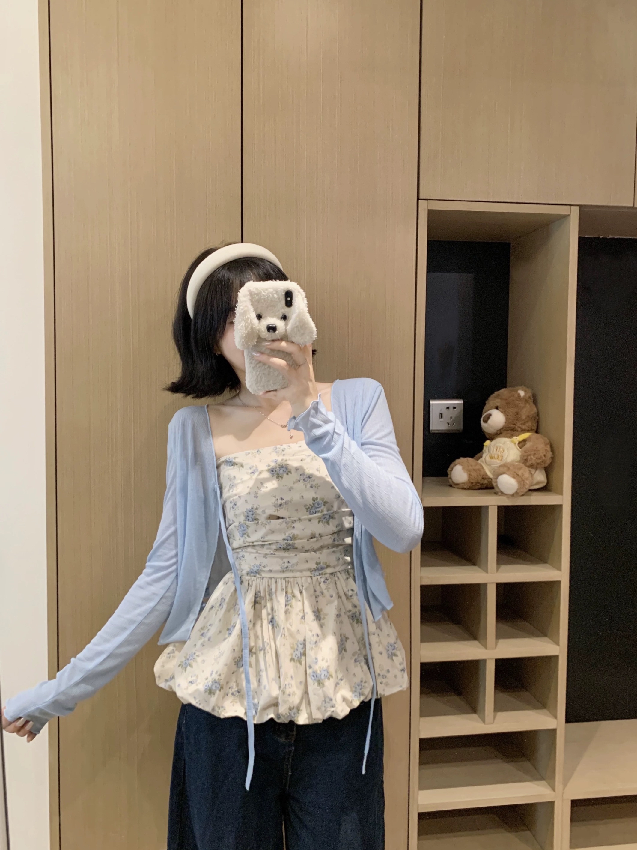 TP554杏色碎花抹胸