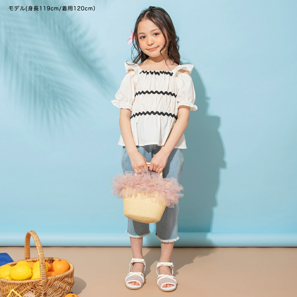 🆕【⭐訂購⭐】🌀 🇯🇵 日本直送 波浪形織帶 褶皺 露肩上衣［2款選］🌀 [ELEA-0128][260614]