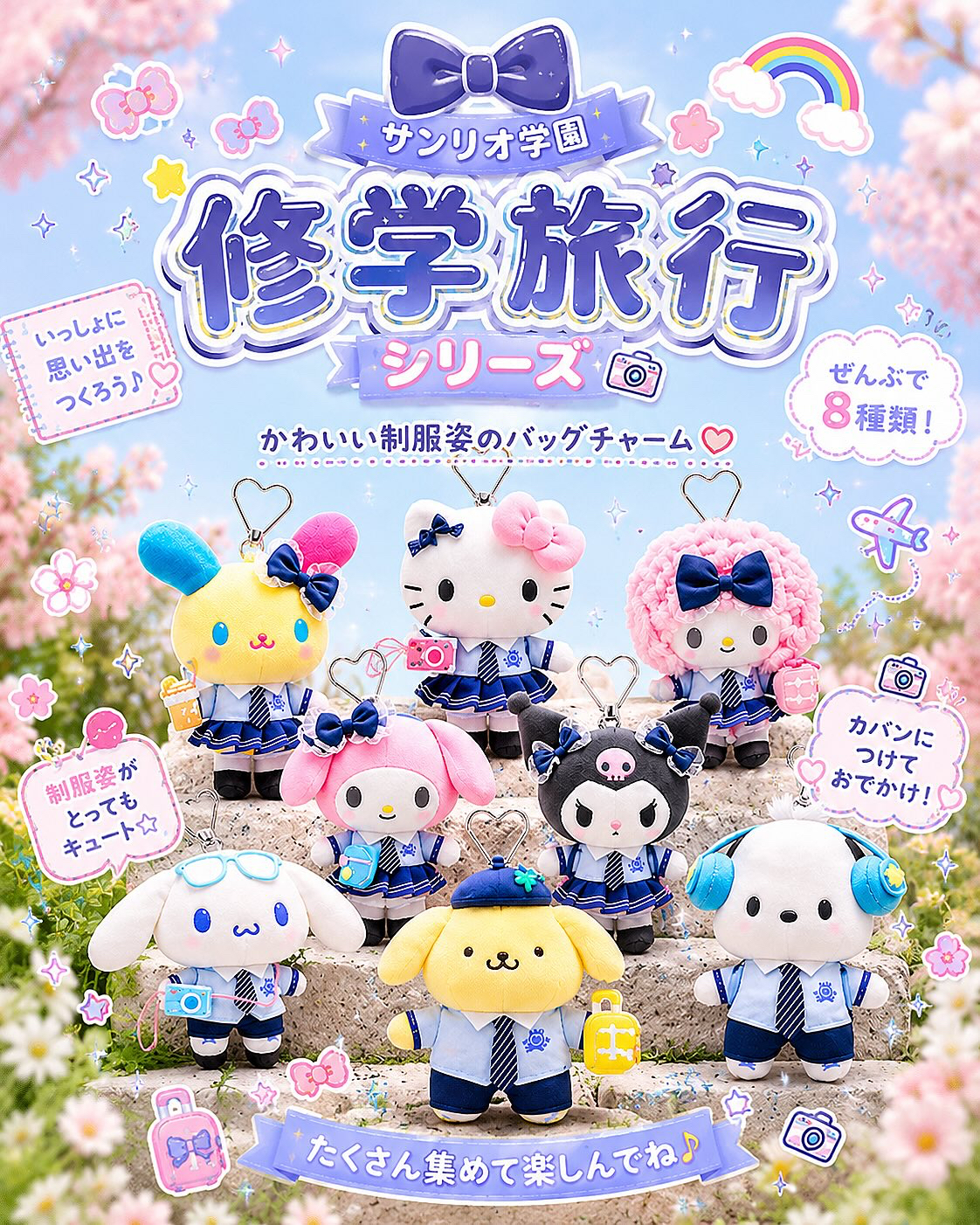 Sanrio 修學旅行系列 公仔掛飾