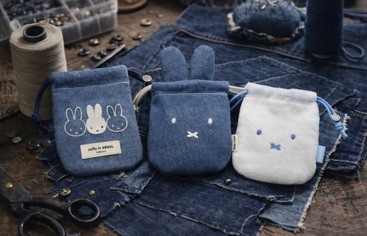 救救3小兔B行動 新登場 [韓國直送] Miffy in Seoul限定 Denim牛仔布系列 索袋