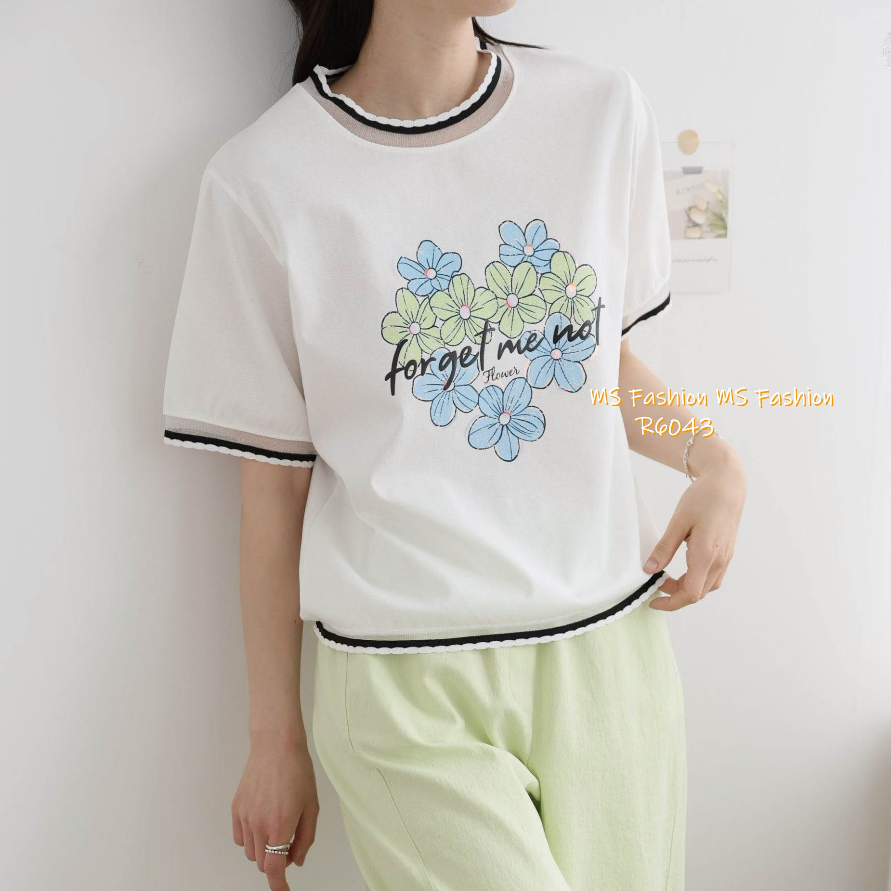 G6043 韓國🇰🇷花花字母print top