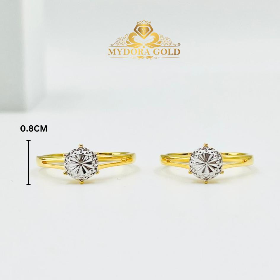 MYDORA Cincin Duo-Line Diamond Gold (5G) l EMAS 916/22K