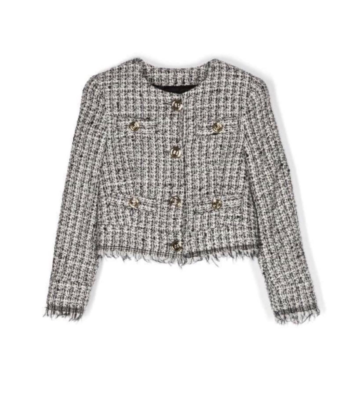 Balmain kids 黑白金tweet 料小香風外套