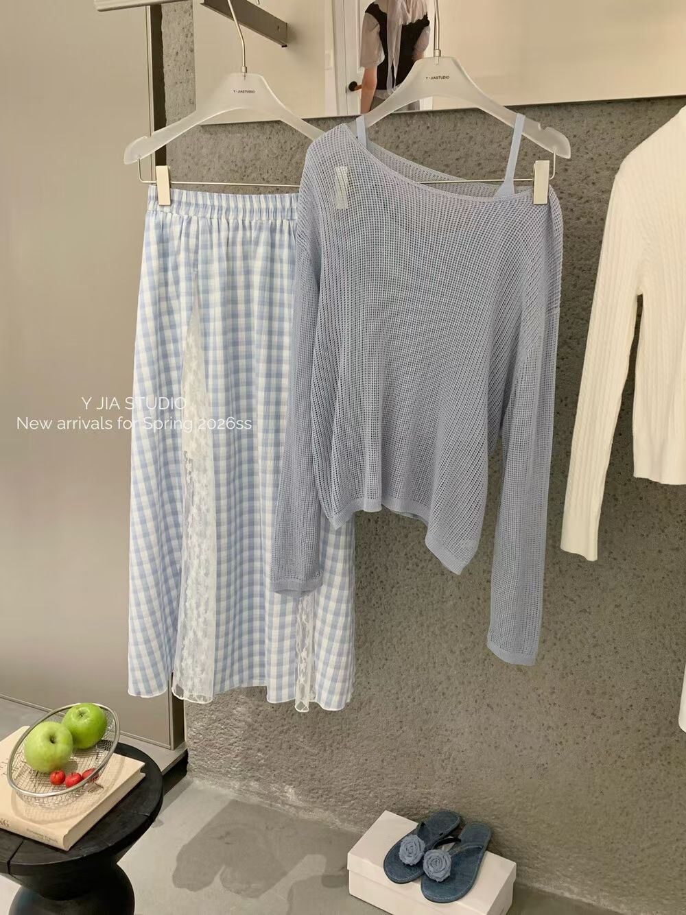 1749 Creamy Blue 3piece Set "奶蓝甜美系三件套 "