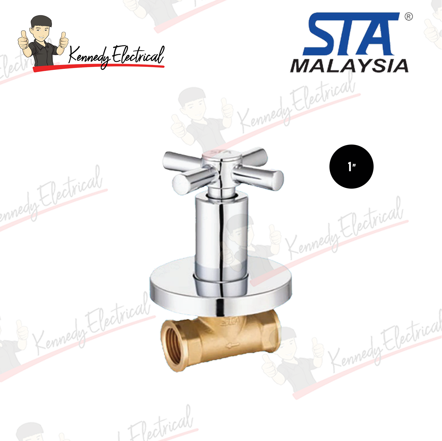 Sta (+) 1" Cp Concealed Stop Cock (Long) STA113