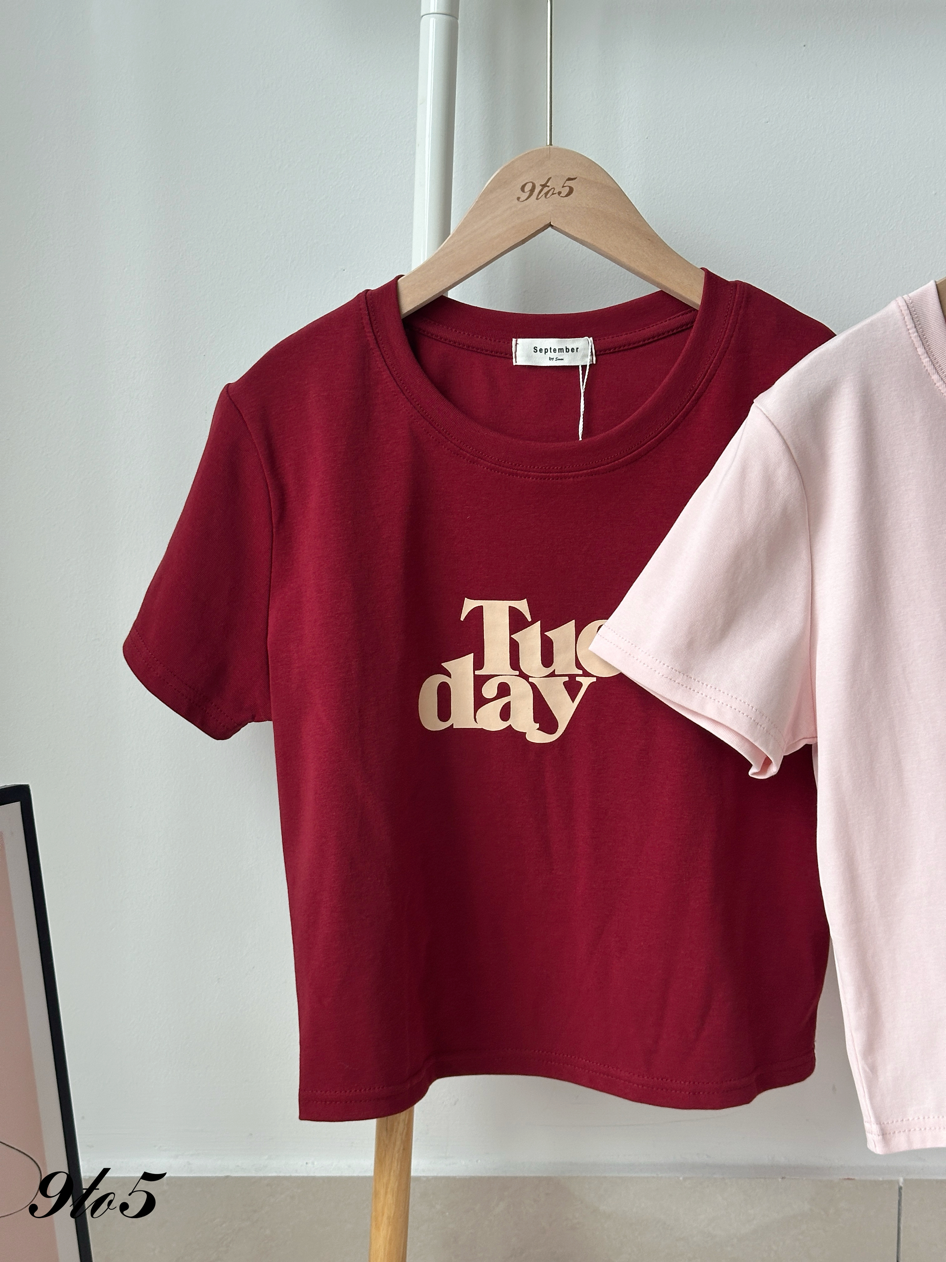T4371 Printed Wording Crop Tee - 4 Colors 