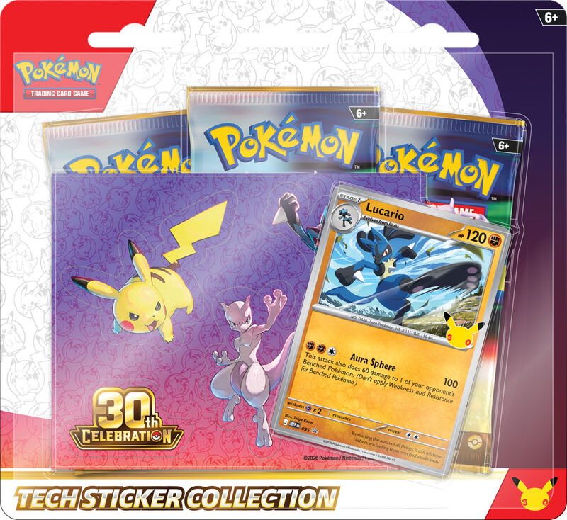 Pokémon 美版 TCG: 30th Celebration Tech Sticker Blister 