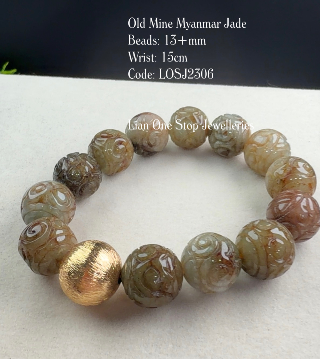 Code: LOSJ2306 Old Mine Myanmar Jade 13+mm 