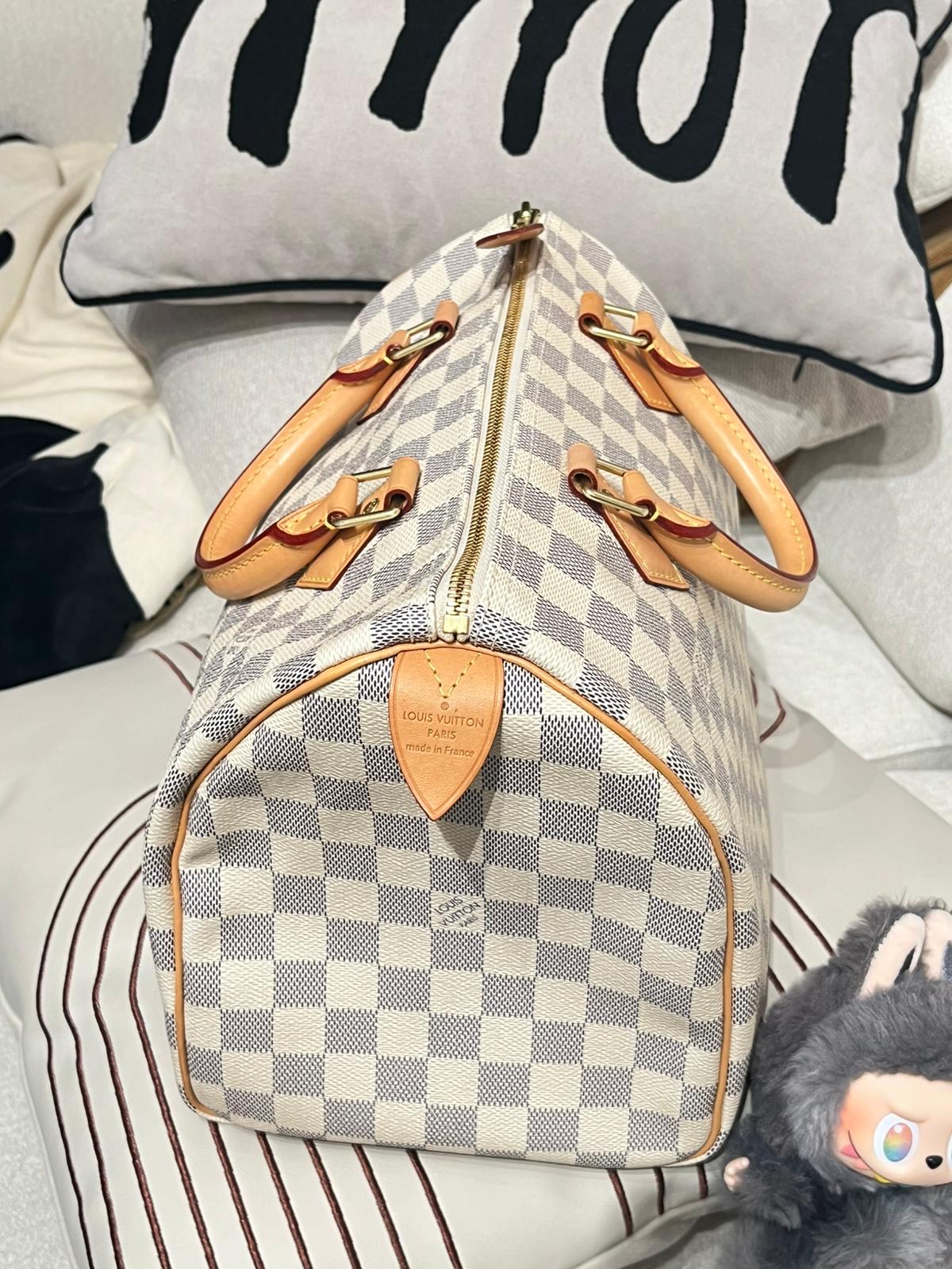 LV Speedy 30 白色棋盤格 100%Authentic, 98%New ✅Dust Bag