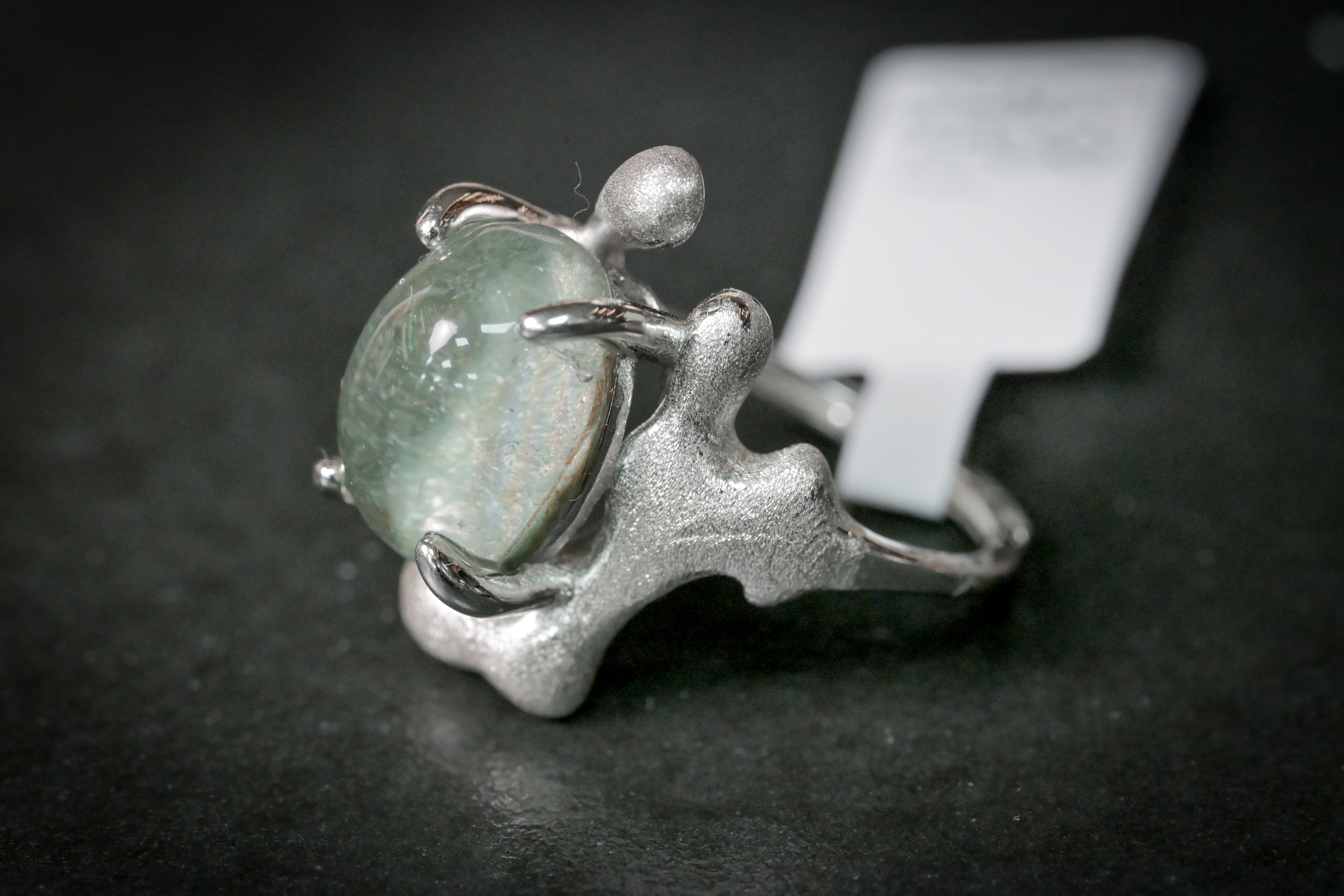 綠幽靈水晶純銀戒指 #032｜日信水晶 身心工房｜Green Phantom Crystal Sterling Silver Ring #032