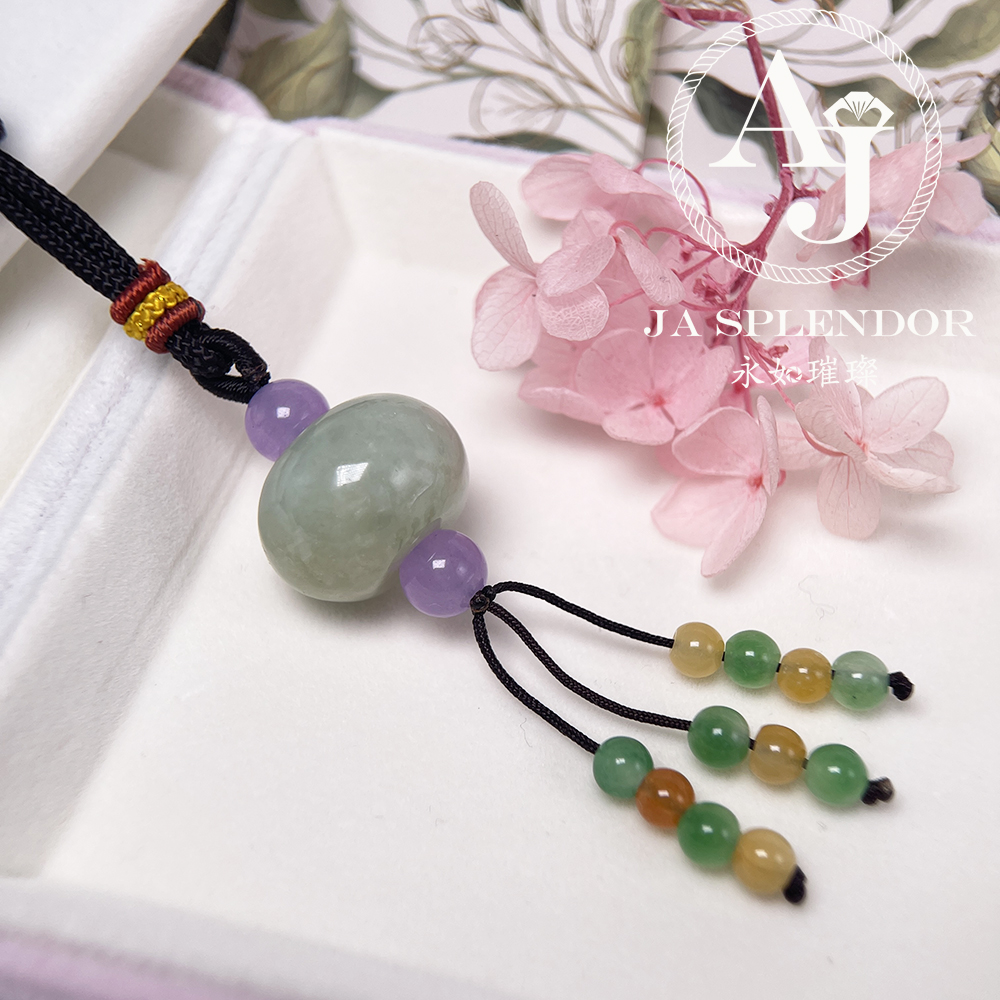 JN-21 天然翡翠A玉 串串金路路通吊墜