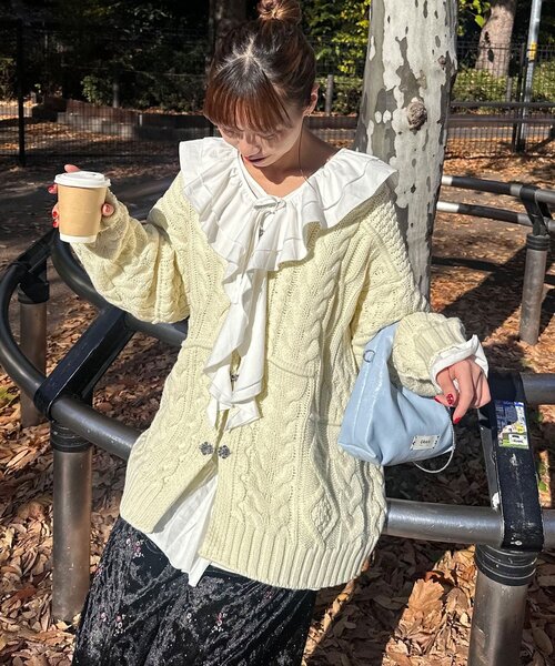 麻花針織長外套【JT026】