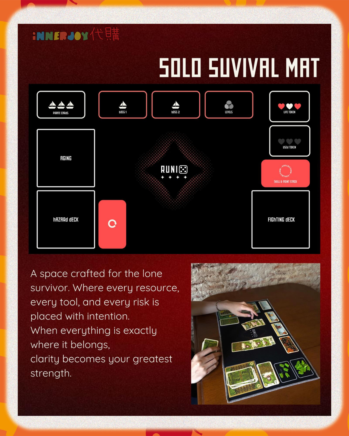 預購 | EmiBonnie - Bonnie 大學畢業設計產品 RUNIX Solo Playmat 桌遊 Board Game 