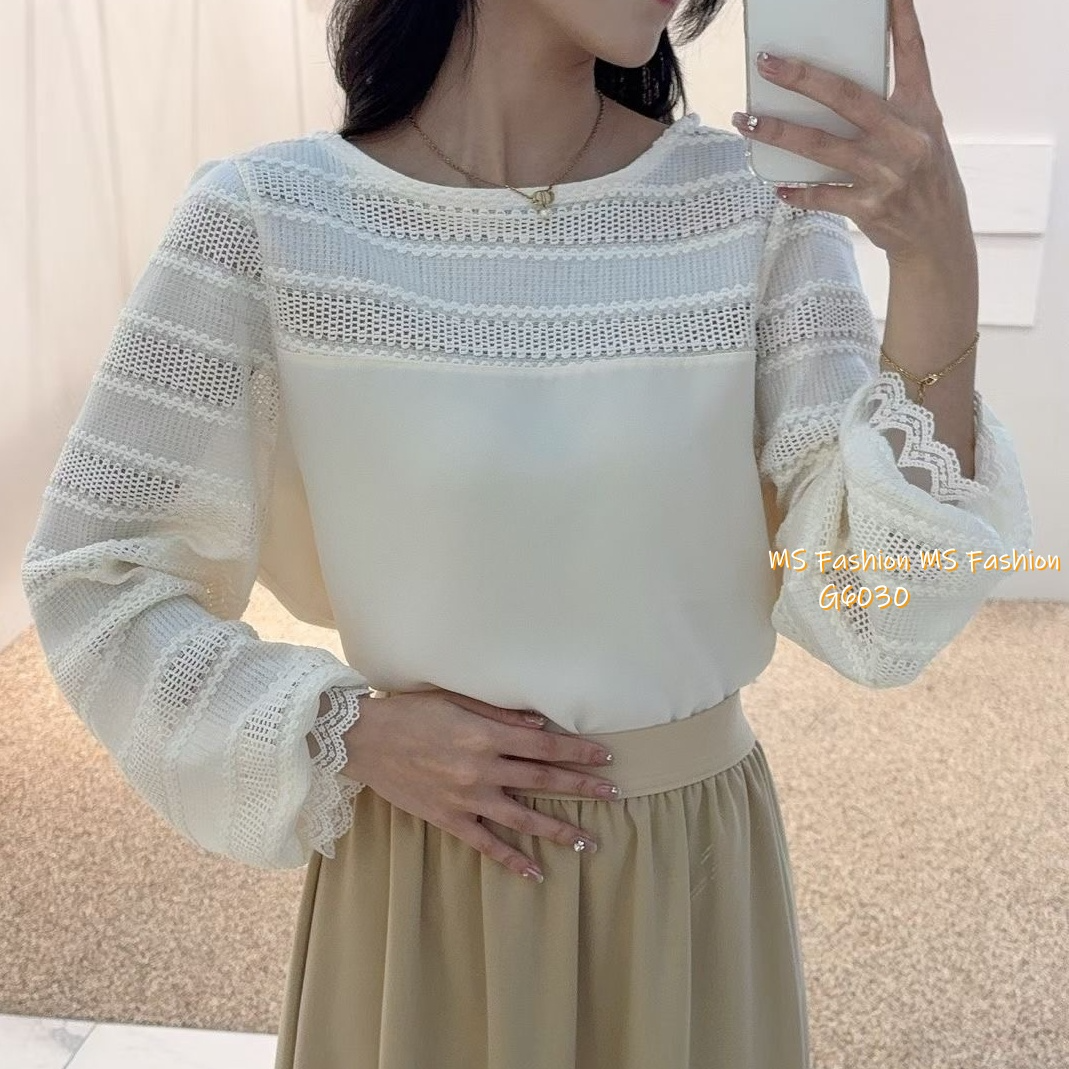 G6030 韓國🇰🇷拼布勾花top