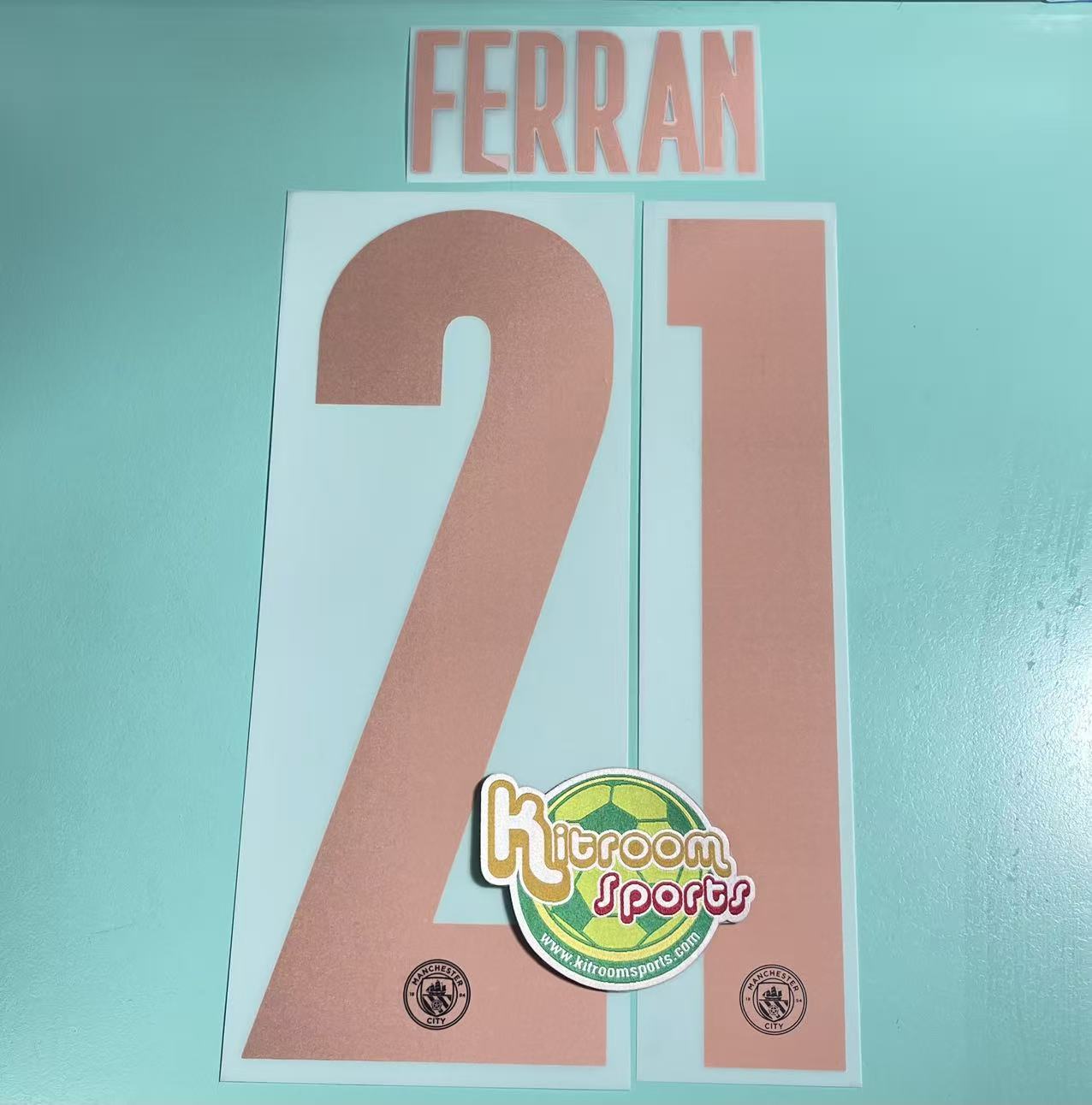 2020-21 Manchester City Away UCL Nameset #21 FERRAN