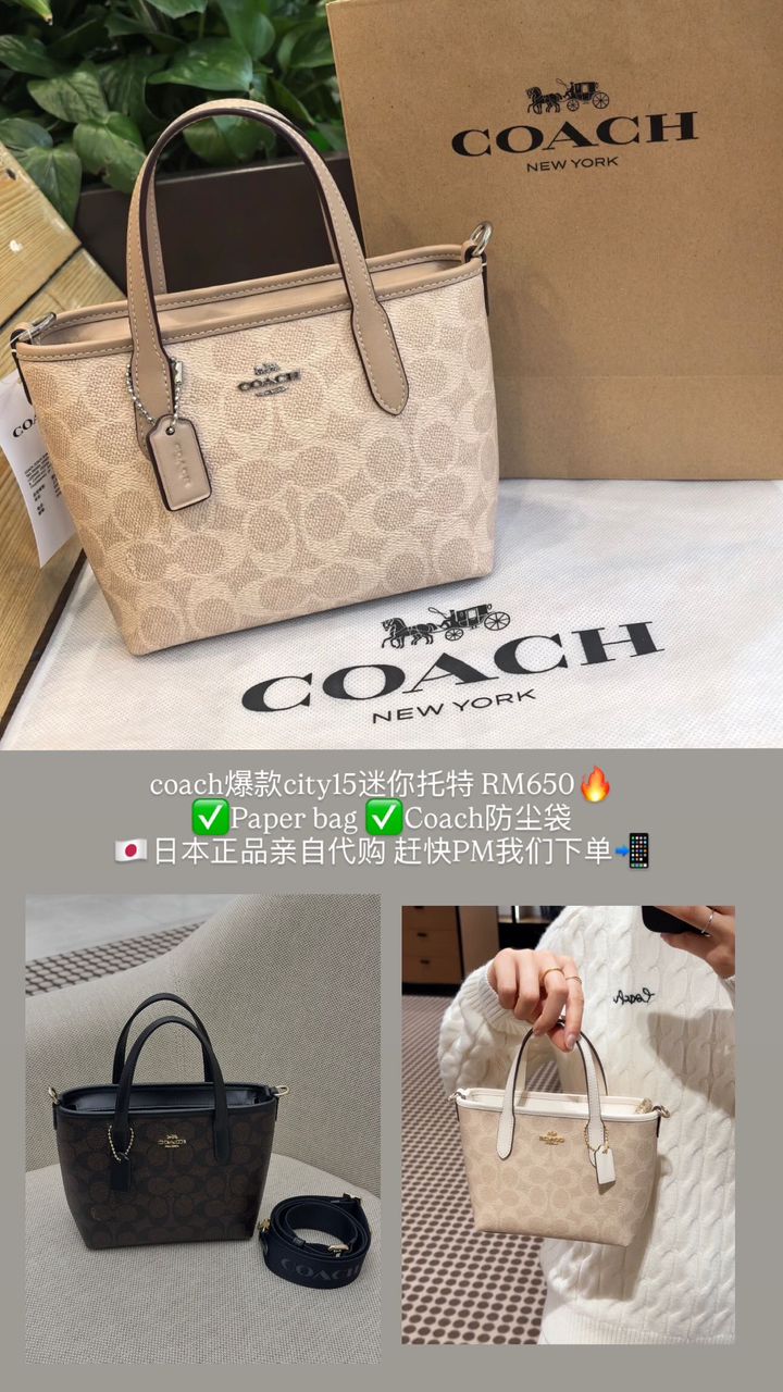 🇯🇵Coach爆款 City15迷你托特