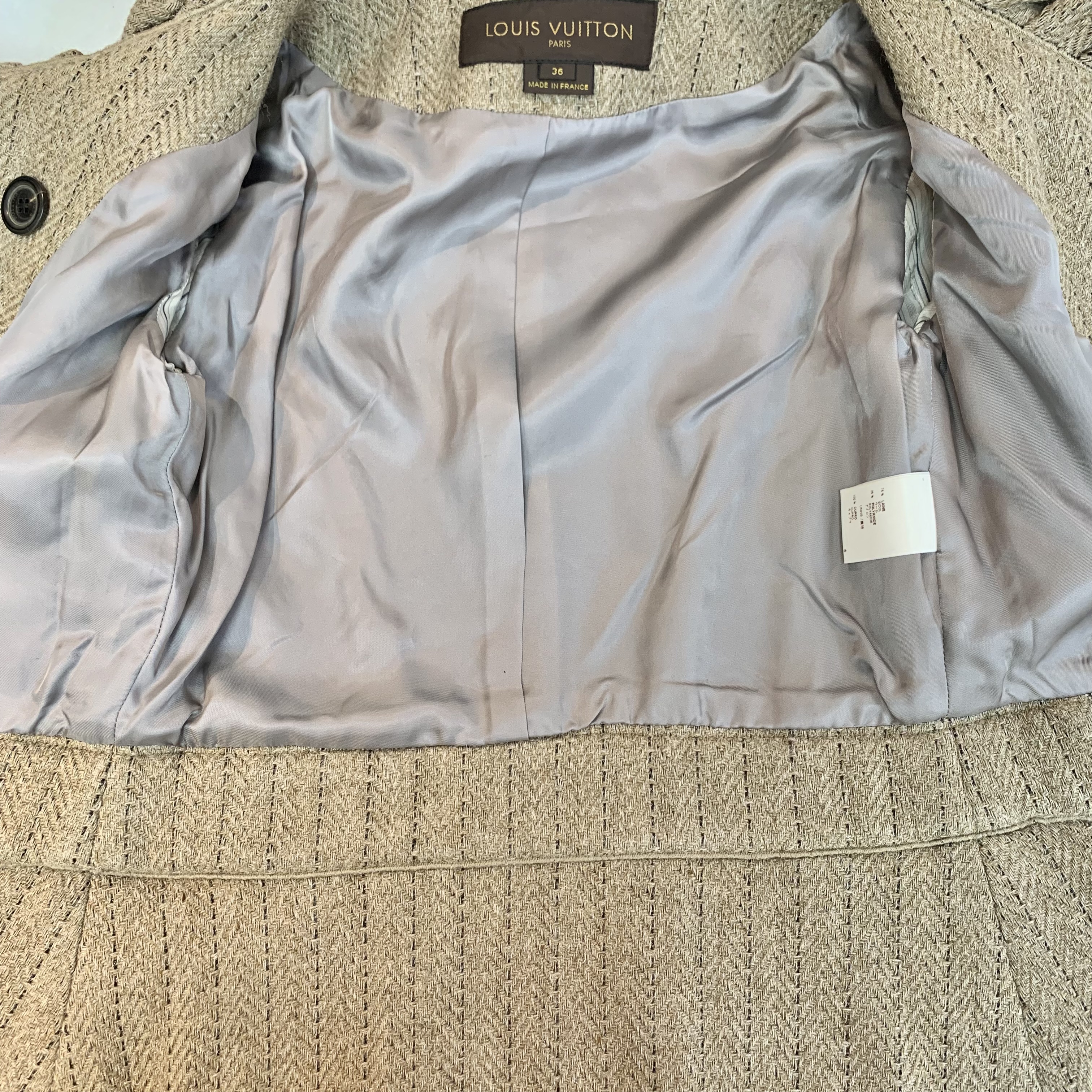 LV Vintage 秀場款 ✨條紋羊毛雙排扣大衣 🤎范冰冰同款🤎🤎