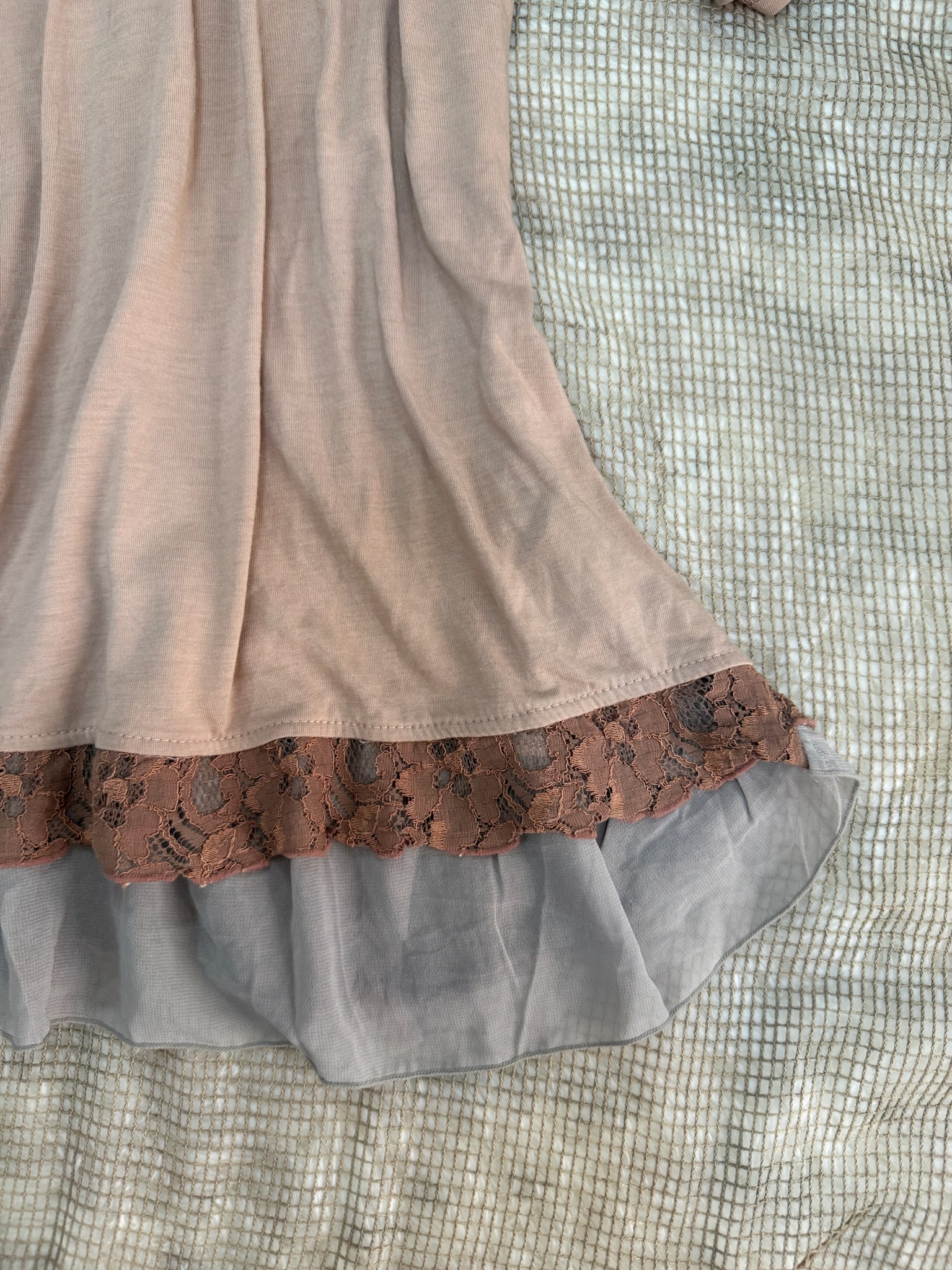 Axes Femme Dusty Rose Corset Back Knit Short Sleeve Top