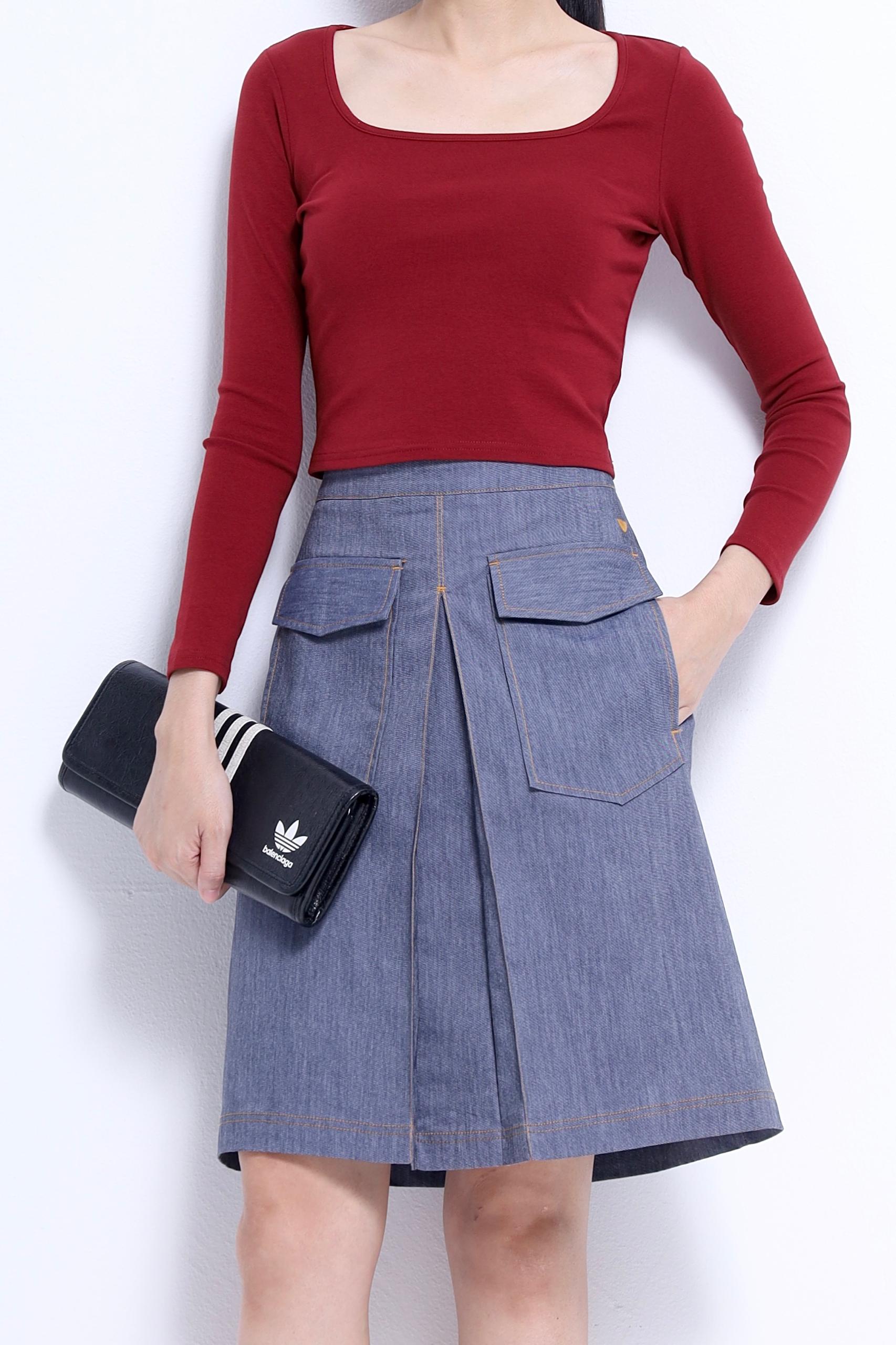 CB2775 SQUARENECK LONG SLLV FIT TOP