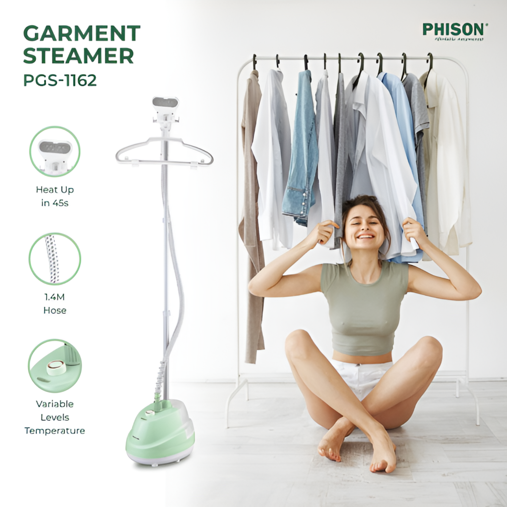 Phison 2000W Garment Steamer PGS-1162