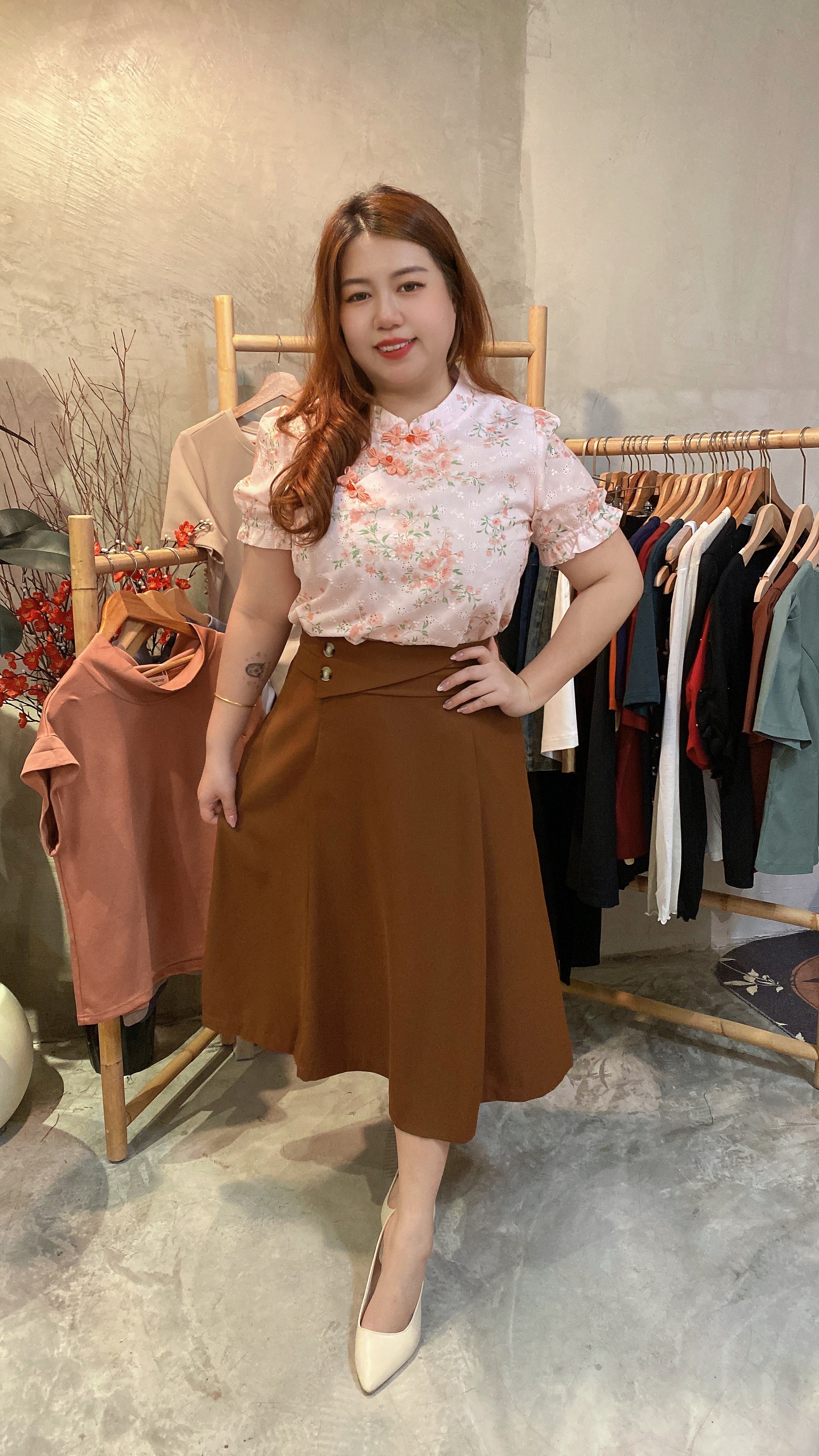 🧧4580号-新年款甜美碎花旗袍上衣